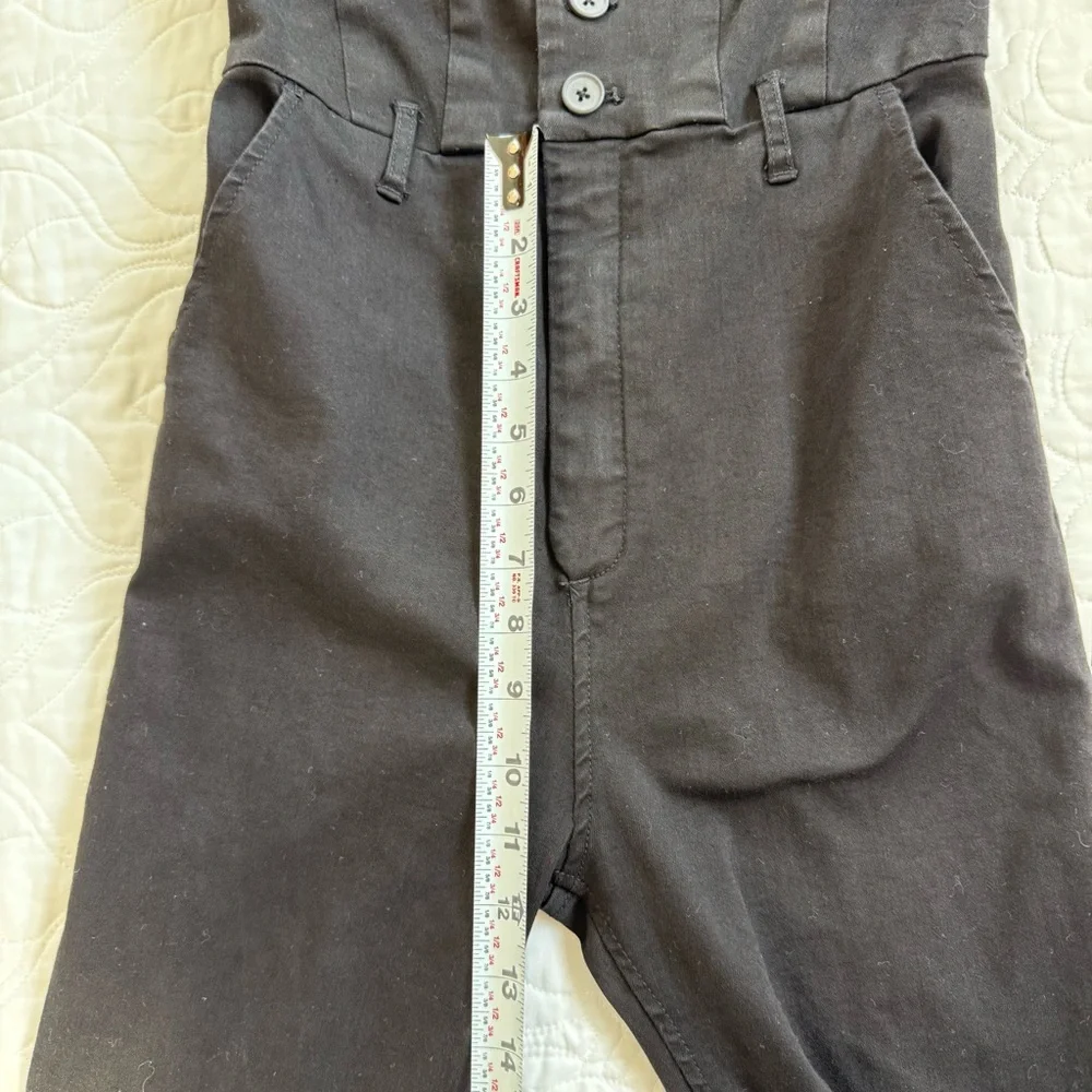 Free People Take Me Out Sleek Black Long Sleeve Stretch Jumpsuit Women's‎ 0 EUC
